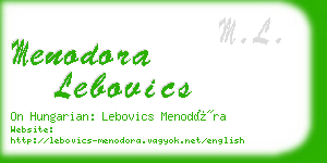 menodora lebovics business card